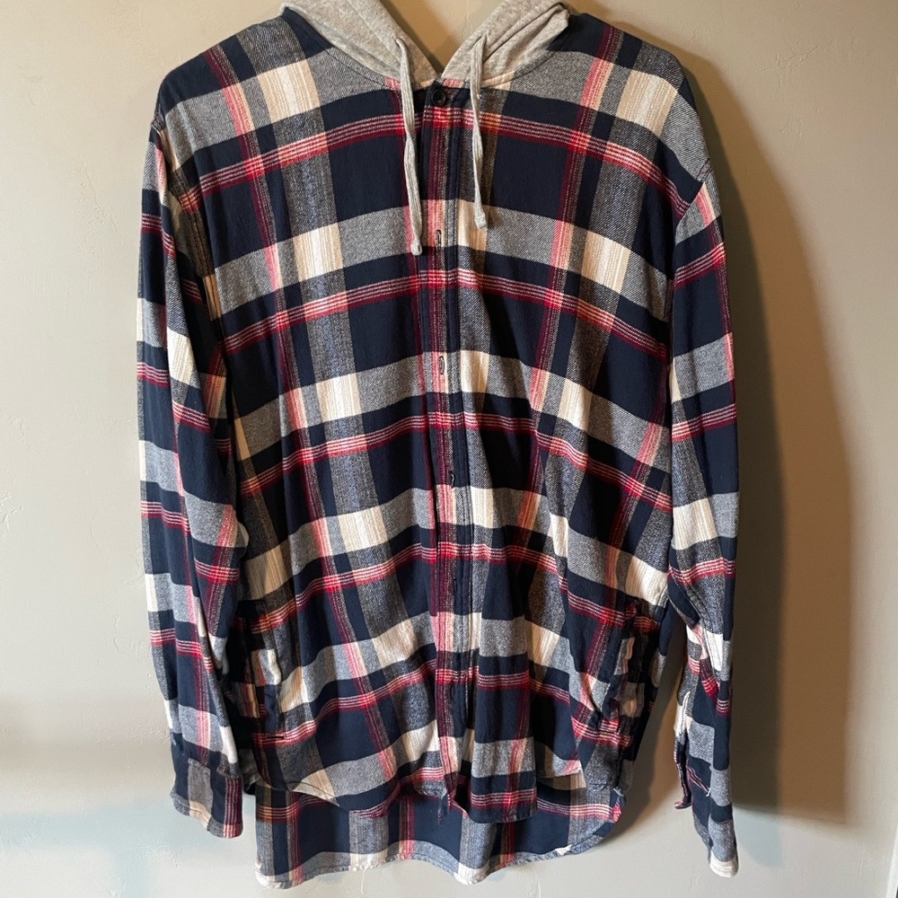 Mens hooded flannel